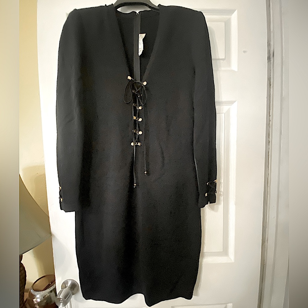 St. John Knit Marie Gray Little Black Dress